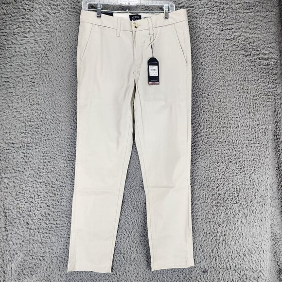 Ben Sherman Pants Mens 30x32 Stone Cream Chino Stretch Straight Fit *NWT* - Picture 1 of 16